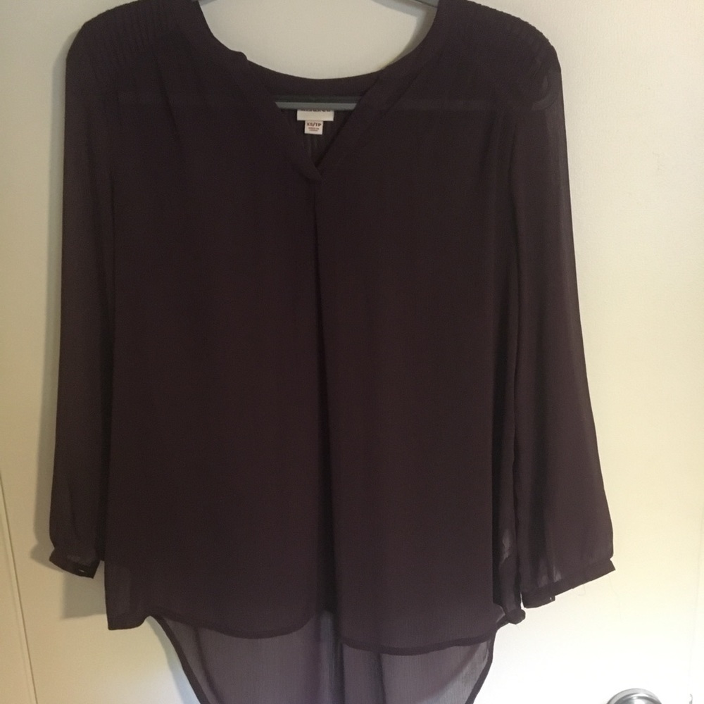 XS Purple Chiffon Long Sleeve Top